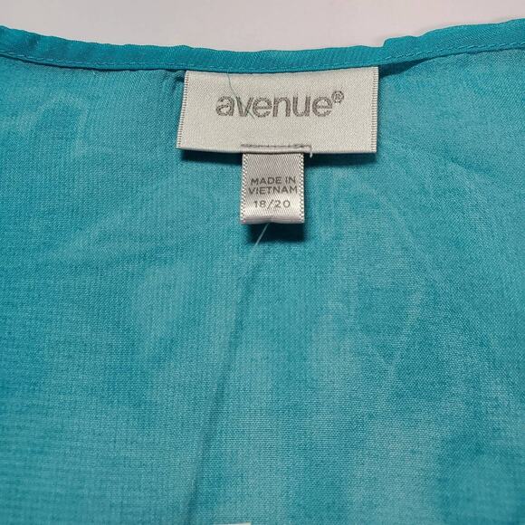 Avenue SS Open Front Chiffon Cardigan Women's 18/20 Teal Floral Lightweight NWT - Picture 9 of 10